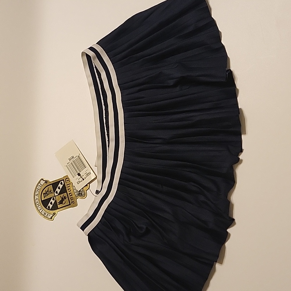 Juicy Couture Surf Royalty mini short pleated beach tennis skirt navy blue - Picture 5 of 7